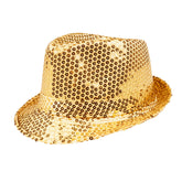 Gouden Trilby Hoed met Glitters